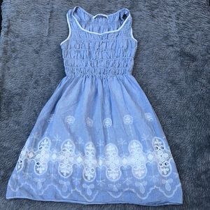Max Studio Blue and White Lace Linen Sundress
